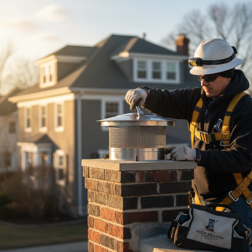 Boston Chimney Cap Installation